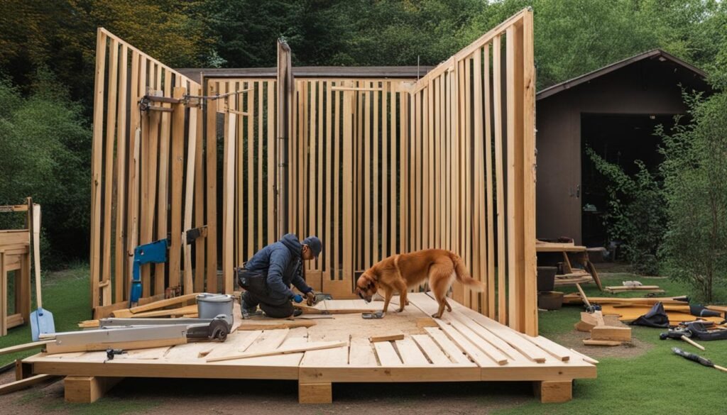 Step-by-step dog house construction